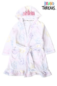 Girls Friends Hooded Robe Dressing Gown Ages 10-16 Years White