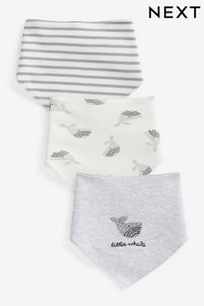 Grey Whale Baby Bibs 3 Pack