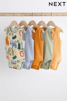Muted Character Baby Bodysuits 5 Pack