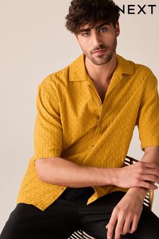 Yellow Broderie Short Sleeve Shirt