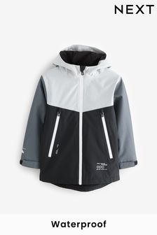 Monochrome Waterproof Fleece Hooded Lined Coat (3-17yrs)