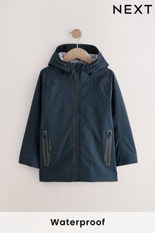 Navy Waterproof Mesh Hooded Lined Anorak Jacket (3-16yrs)