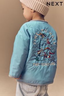 Light Blue Shower Resistant Embroidered Jacket (3mths-7yrs)