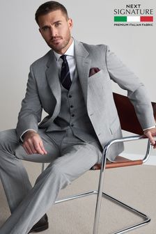 Grey Regular Fit Signature Nova Fides Wool Jacket