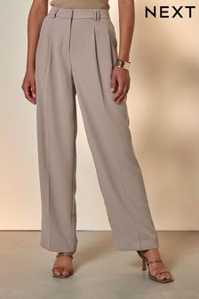 Mink Brown Tailored Straight Trousers