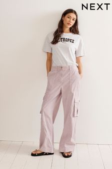 Lilac Purple Adjustable Waist Cargo Trousers