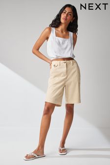 Neutral Chino Knee Length Shorts