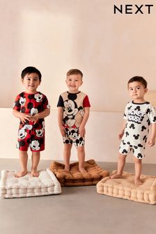 Red/Cream Mickey Mouse Short Pyjamas 3 Pack (9mths-9yrs)