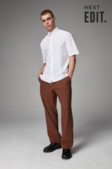 Taupe EDIT Relaxed Twill Trousers