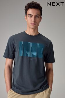 Navy Smart Fade Shape Graphic T-Shirt