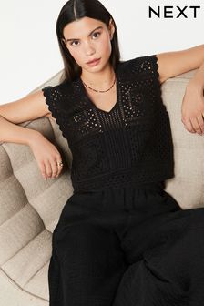 Black Crochet Tank