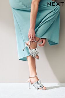 Silver Forever Comfort® Ruffle Heeled Sandals