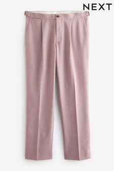 Pink Textured Side Adjuster Trousers