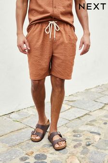 Rust Brown Seersucker Dock Shorts
