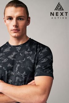 Grey Printed Training T-Shirt