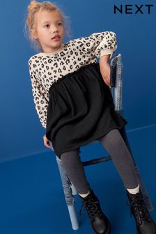 Neutral Animal Sweat Dress and Legging Set (3-16yrs)