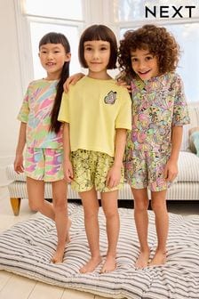 Yellow Butterfly Short Pyjamas 3 Pack (9mths-16yrs)