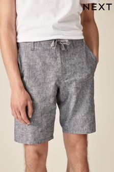 Grey Linen Viscose Shorts