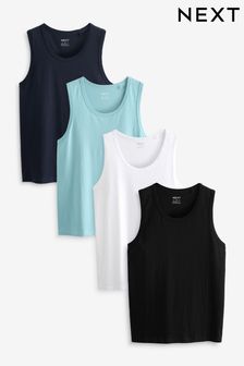 Black/Navy/White/Blue Vests 4 Pack