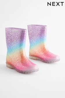 Rainbow Glitter Wellies