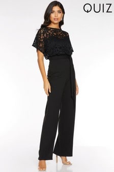 quiz black and gold jumpsuit