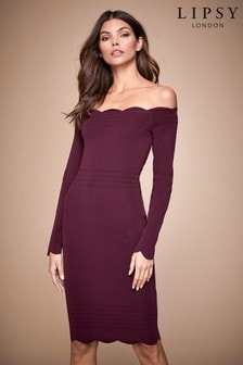 lipsy scallop bardot dress