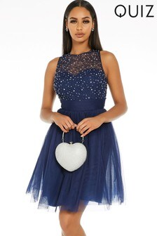 quiz navy blue prom dress