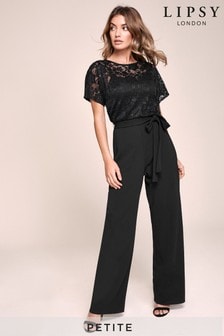 lipsy bandeau sequin waist jumpsuit