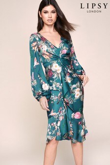 lipsy green floral dress