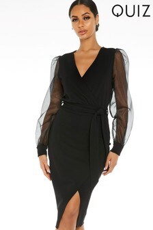quiz navy wrap dress