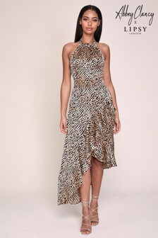 abbey clancy x lipsy shirred mini dress