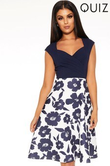 quiz curve navy dress