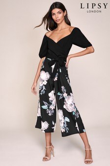lipsy floral culotte jumpsuit