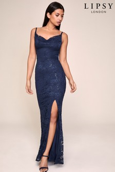 lipsy blue sequin dress