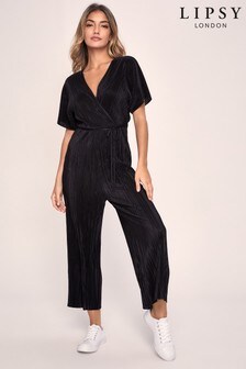 lipsy wrap short sleeve wide leg jumpsuit