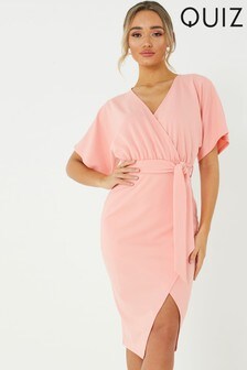 quiz belt detail printed midi dress