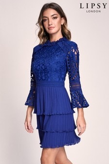lipsy embroidered long sleeve shift dress