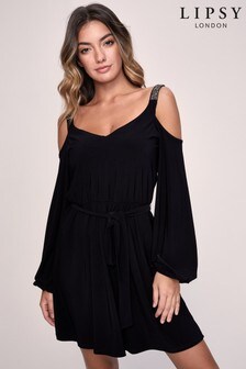 lipsy cold shoulder maxi dress
