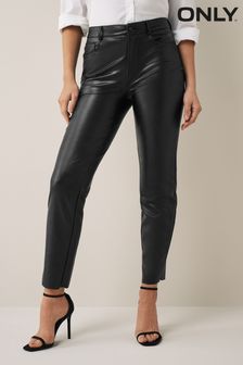faux leather trousers women