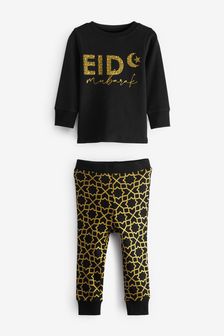 Black/Gold Eid Mubarak Pyjamas (9mths-16yrs)