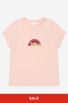 Chloe Kids Girls Organic Cotton T-Shirt in Pink
