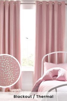 Pink Pink Pink Sequin Eyelet Curtains