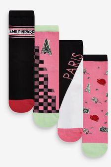 Pink Emily In Paris Ankle Socks 4 Pack