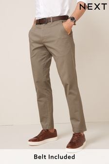 Stone Printed Belted Soft Touch Chino Trousers