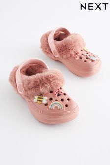 Pink Character Warm Lined Clog Slippers