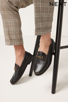 Black Snaffle Penny Loafers