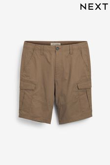 Tan Brown Cotton Cargo Shorts