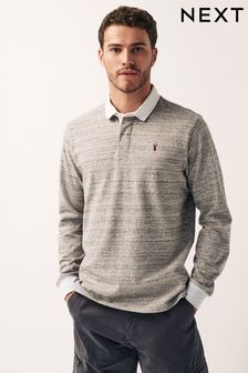 Grey Marl Long Sleeve Rugby Shirt