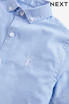Blue Short Sleeve Cotton Rich Oxford Shirt (3-16yrs)