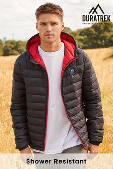 Navy Blue/Red Shower Resistant Lightweight Quilted Jacket